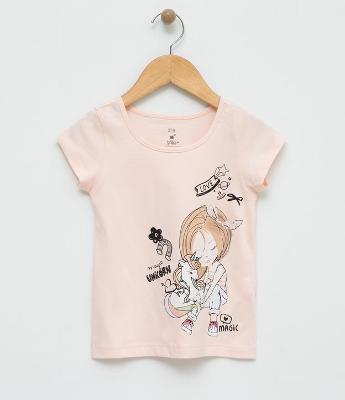 Blusa Infantil com Estampa Love Unicórnio - Tam 1 a 4