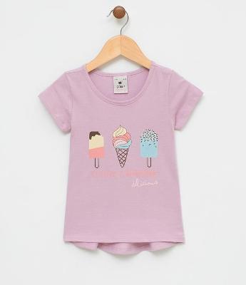 Blusa Infantil com Estampa Casquinha de Sorvete - Tam 1 a 4
