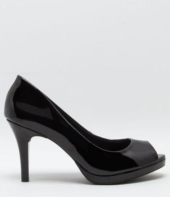 Sapato Feminino Peep Toe Sintético Via Marte