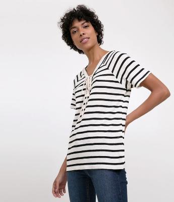 Blusa Listrada com Amarração 