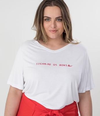 Blusa com Estampa Siga-me os Bons Curve & Plus Size