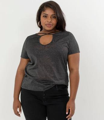 Blusa em Fio Metalizado Curve & Plus Size