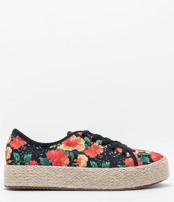 Tênis Feminino Floral com Sola Diferenciada Beira Rio