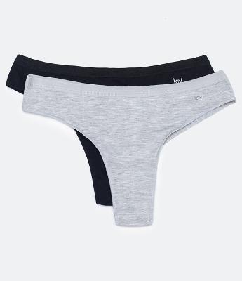 Kit com 2 Calcinhas Biquíni Fio Duplo Básica 
