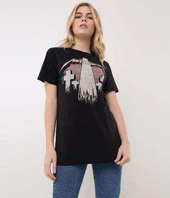 Blusa com Estampa Metálica