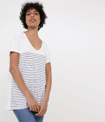 Blusa Listrada com Barco Branca
