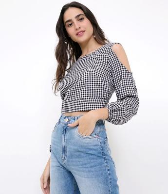 Blusa Manga Longa Vichy