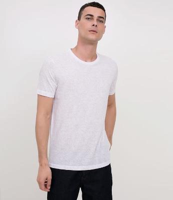 Camiseta Regular com Estampa Folhagem 