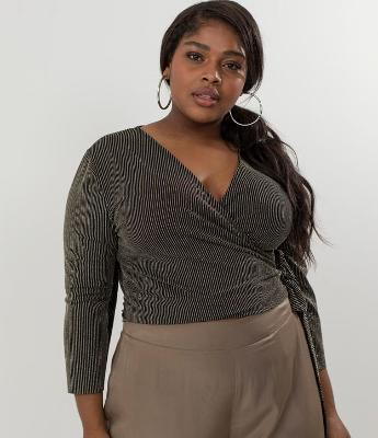 Blusa com Fio Metalizado e Amarração Curve & Plus Size
