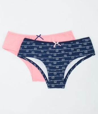 Kit com 2 Calcinhas Boyshort Estampada e Lisa 