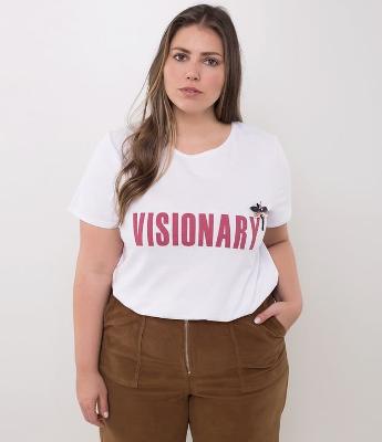 Blusa com Estampa e Aplicação Curve & Plus Size