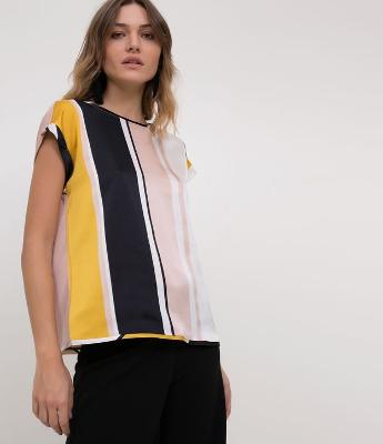 Blusa Listrada Acetinada  