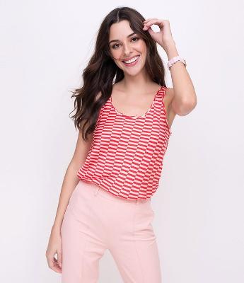 Regata Acetinada Estampada