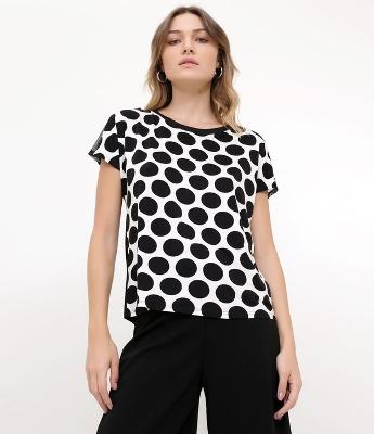 Blusa Poá com Detalhe em Tule