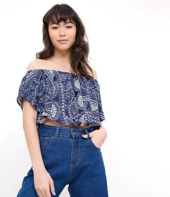 Blusa Ombro a Ombro Floral 