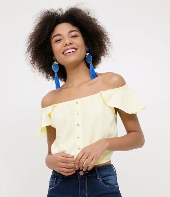 Blusa Cropped Ombro a Ombro