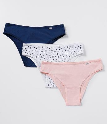 Kit com 3 Calcinhas Biquíni Estampadas DelRio