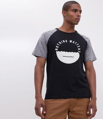 Camiseta Raglan com Estampa