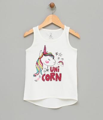 Blusa Infantil com Estampa Unicórnio - Tam 1 a 4