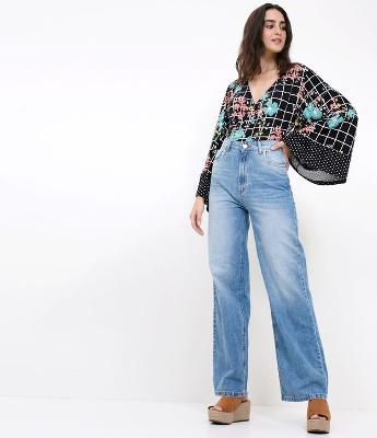 Body Estampado com Manga Ampla