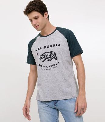Camiseta Raglan com Estampa