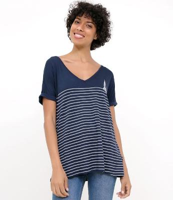 Blusa Listrada com o Barco